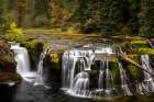 Lower Lewis River Falls in autumn in the Gifford Pinchot National Forest, Washington State, USA Art Print